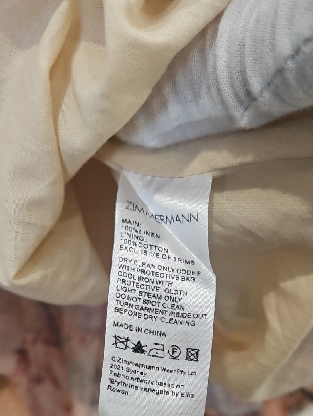 Zimmermann Peach & Floral Tie-Back Mini Dress - Picture 9 of 12